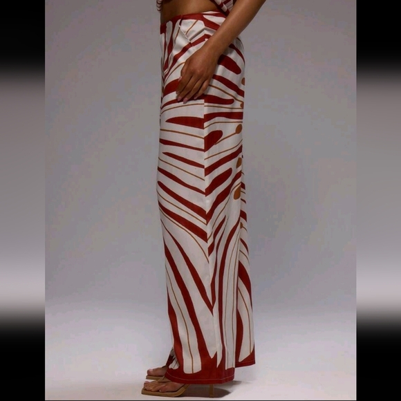 Mid Rise Printed Elegant Wide Leg Trousers Only For Summer Vacation Elegant - Picture 4 of 4